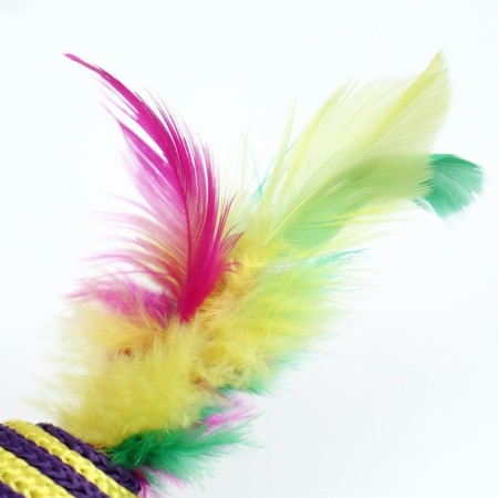 SHIRK-smOak from textiles with feathers, 4.2 cm, purple-4