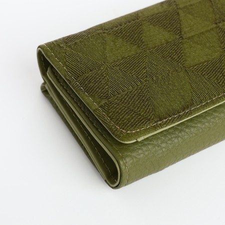 Women's wallet on magnets, green color-2