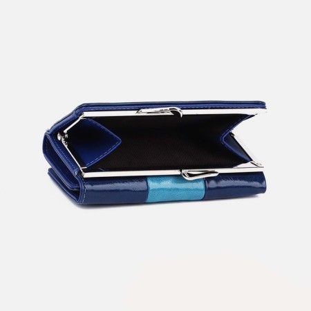 Women's wallet on the button, blue color-2
