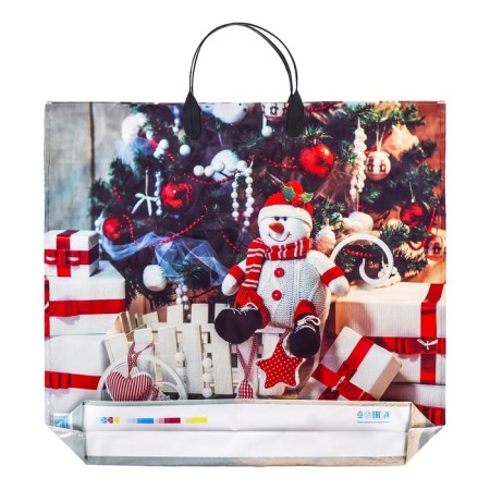 New Year. Snow Guest package, plastic with a plastic pen, 38x34 cm.-1