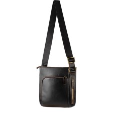Male bag, lightning department, 2 outer pockets, adjustable belt, brown color