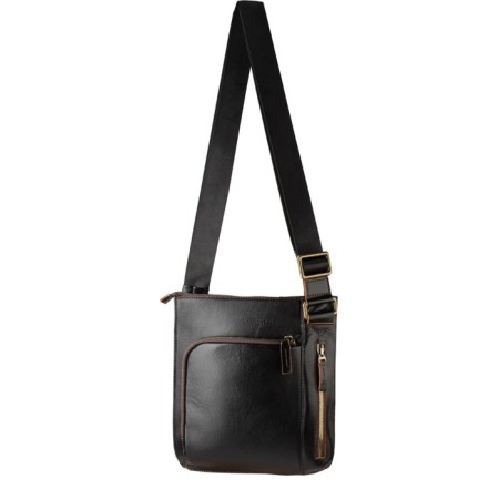 Male bag, lightning department, 2 outer pockets, adjustable belt, brown color