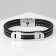Bracelet Unisex "Power" rectangular buckle, black color with silver, 22 cm
