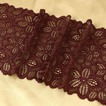 Lace elastic fabric, 170 mm × 2.7 ± 0.5 m, chocolate color-2