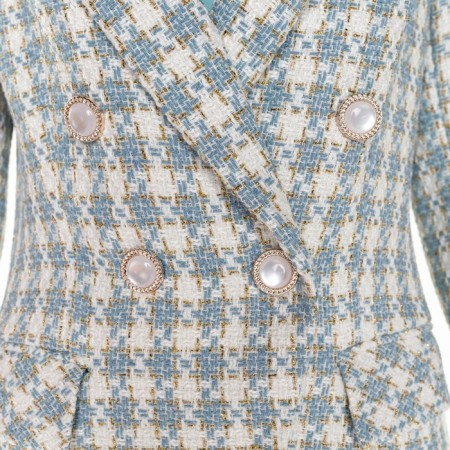 Jacket tweed double -breasted mist p. 48, blue-11