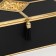 Casket glass, leatherette with a metal frame "Eastern pattern" Black 14.6x18.6x7 cm