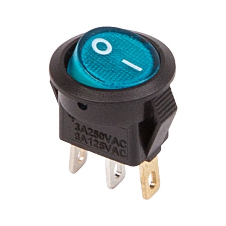 Round key 2 250V 3A (3C) On-OFF blue with Micro backlight (RWB-106, SC-214) Rexant
