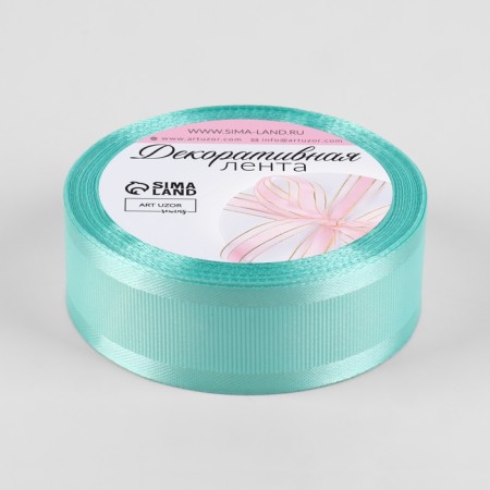 The tape is decorative, repression/satin, 25 mm, 9.1 ± 0.5 m, turquoise No. 66-1