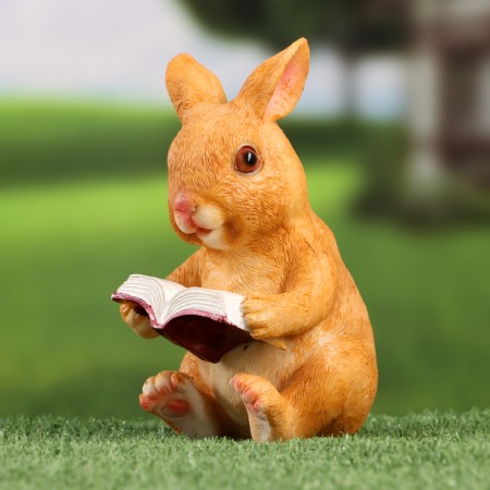 Garden figure "Bunny reads the book" 10x8x15cm-1