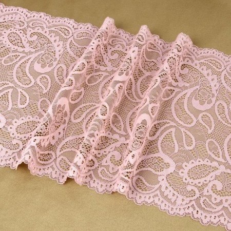 Lace elastic fabric, 230 mm × 2.7 ± 0.5 m, powder color-2