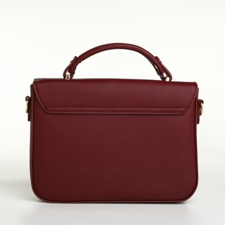 Women's bag on the valve, Textura, small size, burgundy color-5