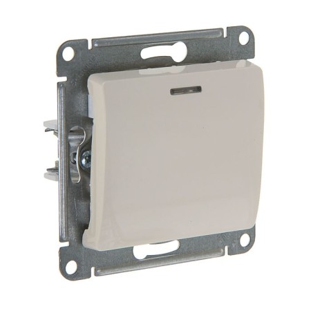 Glossa switch Sche GSL000213, 10 A, 1 key, hidden, backlight, beige color