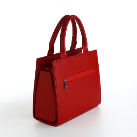 Female bag Textura, tout, average size, red color-3