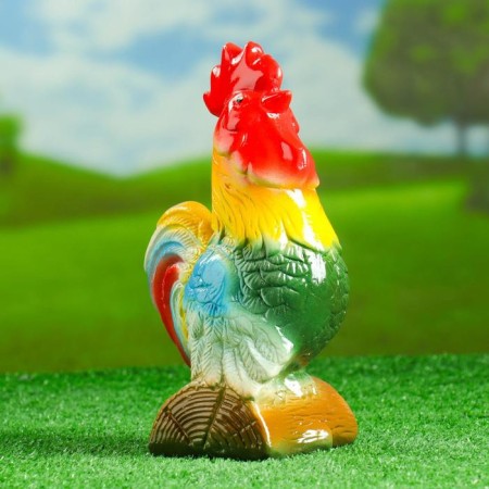 Garden figure "Rooster on a log" 29cm-1