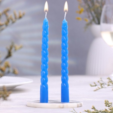 Набор свечей витых, 1,5х 15 см, 2 штуки, аромат черника