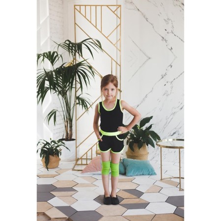 T-shirt for gymnastics and dancing Grace Dance, p. 44, black color/lime-3