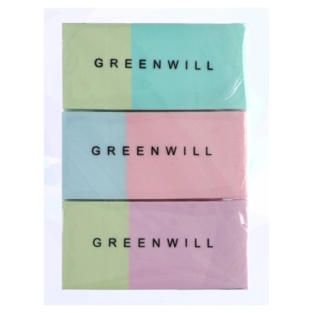 Set of eraser rectangular, 3 pieces, mix-3