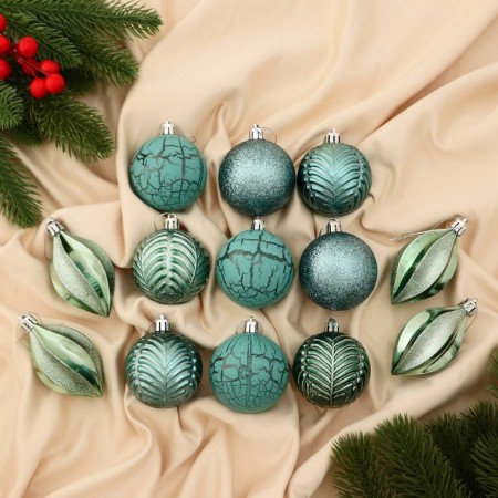 A set of jewelry plastic 13 pcs "Melody" droplet, 6 cm, green