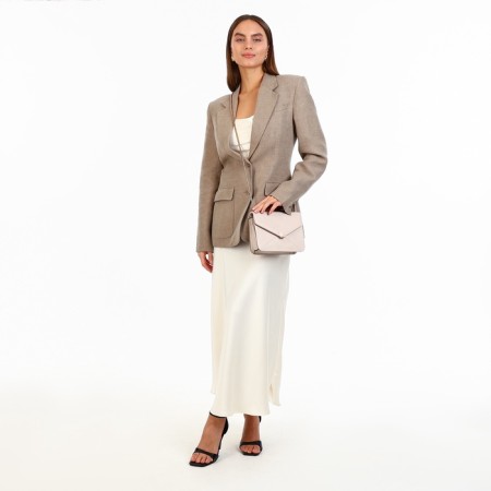 Women's bag on a magnet, small size, beige color-11