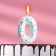 Candle in the cake "Air", number 0, 5.5 cm, white