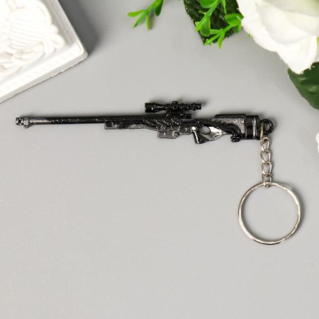 Metal keychain "Rifle with sight" mix 1x9.3 cm