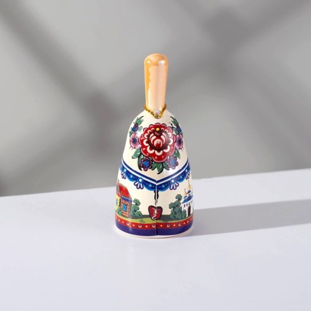 A bell with a pen "Matryoshka" 8 cm, small, ceramics,-2