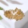 Brooch "Swans couple", white color in gold