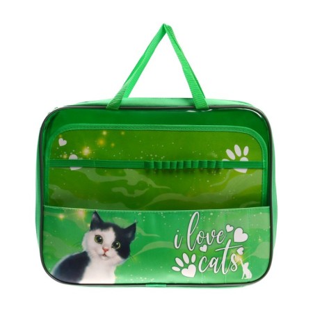 Labor folder A4, 335 x 260 x 60 mm, with handles, textile, PVC, PTR-111 "green-eyed"