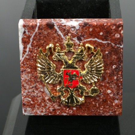 Набор настольный "Герб", 24х7,5х9 см, змеевик, креноид-1