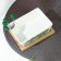 Ceramics dish on a wooden stand “Oliva”, 15.5 x 11.3 cm, white color