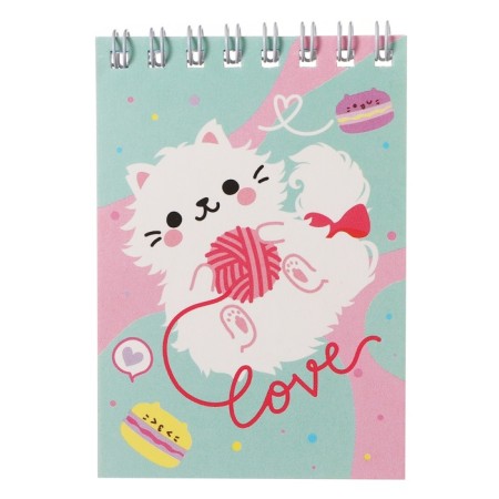 Notepad A7, 40 sheets in a cage on the crest "MIX for Girls", covered cardboard, mix-12