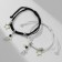 Bracelets "Demetrons" astronauts with stars, black and white color, 7 cm