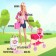 Doll model "Young mother", with a puff, with accessories, pink color