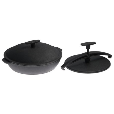 Siberian Grill-Jabovnya, 330x61.5 mm, cast iron, with a bracket, a lid and grill-press
