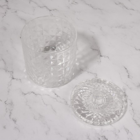 Organizer with a lid 1 sect D10*12.5cm transparent K/Cor Nadl QF-2
