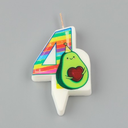Candle in the Avocado cake, number 4, 6.5 cm-2