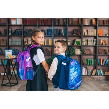 School frame backpack, 37 x 28 x 19 cm, calligrata to "cool cosmos", blue-19