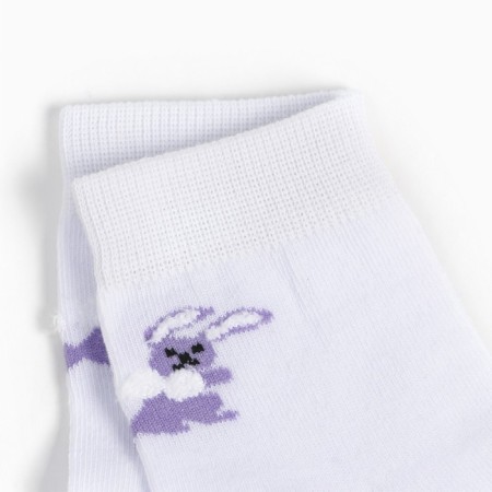 Women's socks, white color/hare, size 38-40-2