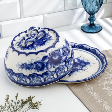 Pancake, Gzhel, Porcelain, 13x25 cm-1