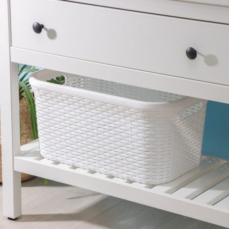 Basket for iron underwear "Rotang", 32 l, 50 × 31 × 25 cm, white color-6