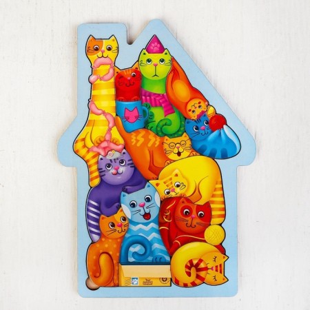 Puzzle "cats", size 28 × 20cm, logical puzzle-1