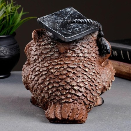 Figure "Owl scientist" brown, 18x17x19cm-4