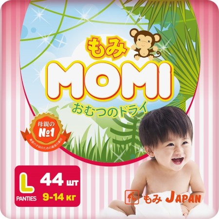 Panties Momi Size L (9-14 kg), 44 pcs.