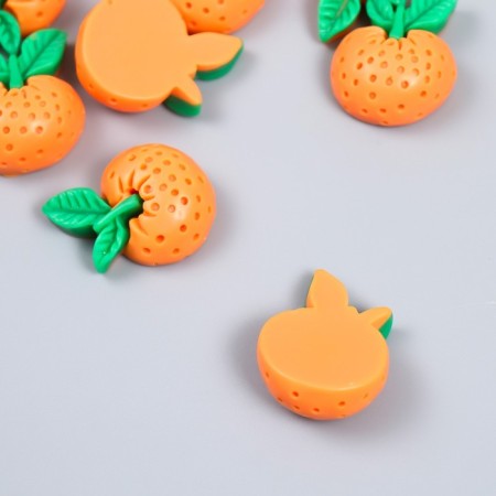 Decor for creativity plastic "Orange with leaves" set of 10 pcs 2.5x2 cm-1