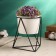 Pot on the stand "Glass" white with black, 14x11x15cm