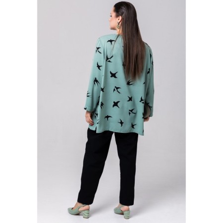 Women's tunic, size 66, green color-3