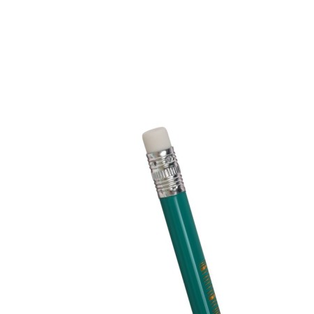 Black pencil with an eraser, hardness of HB, three -sided, plastic, green body-6
