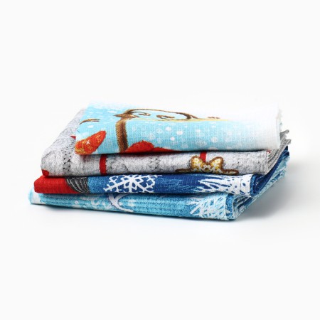A set of kitchen towels "Dolyana" with a new happiness 35x60cm-4pcs, 100% cotton-4