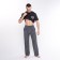 Homemade male set (T -shirt/pants) "Friendly Family", color Anthracite, size 58
