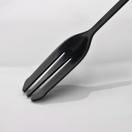 Spoon of barn stainless steel with a fork, length 32.5 cm, black color-2